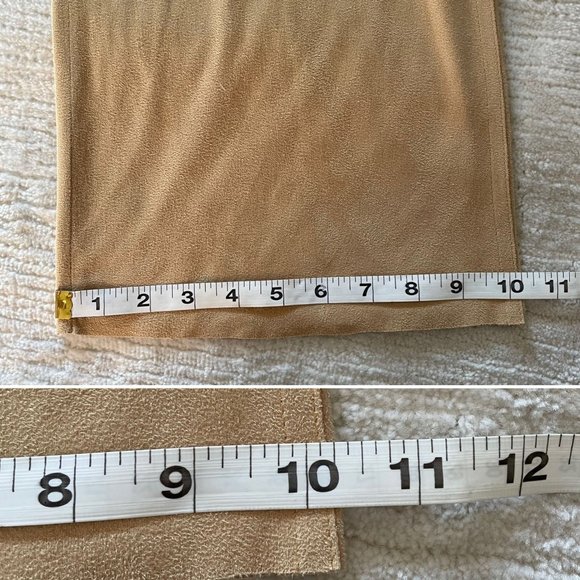 Max Studio Golden Yellow Drawstring Womens Pants Sz S Microfiber Faux Suede - Picture 9 of 12